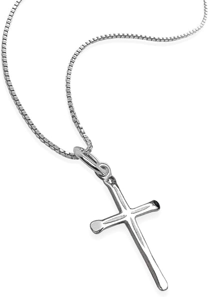 Delicate and Dainty Tiny Sterling Silver Cross Necklace for Women, Gift Necklace for Teens, Godmother Gift, Goddaughter Gift Necklace, 18 Inches