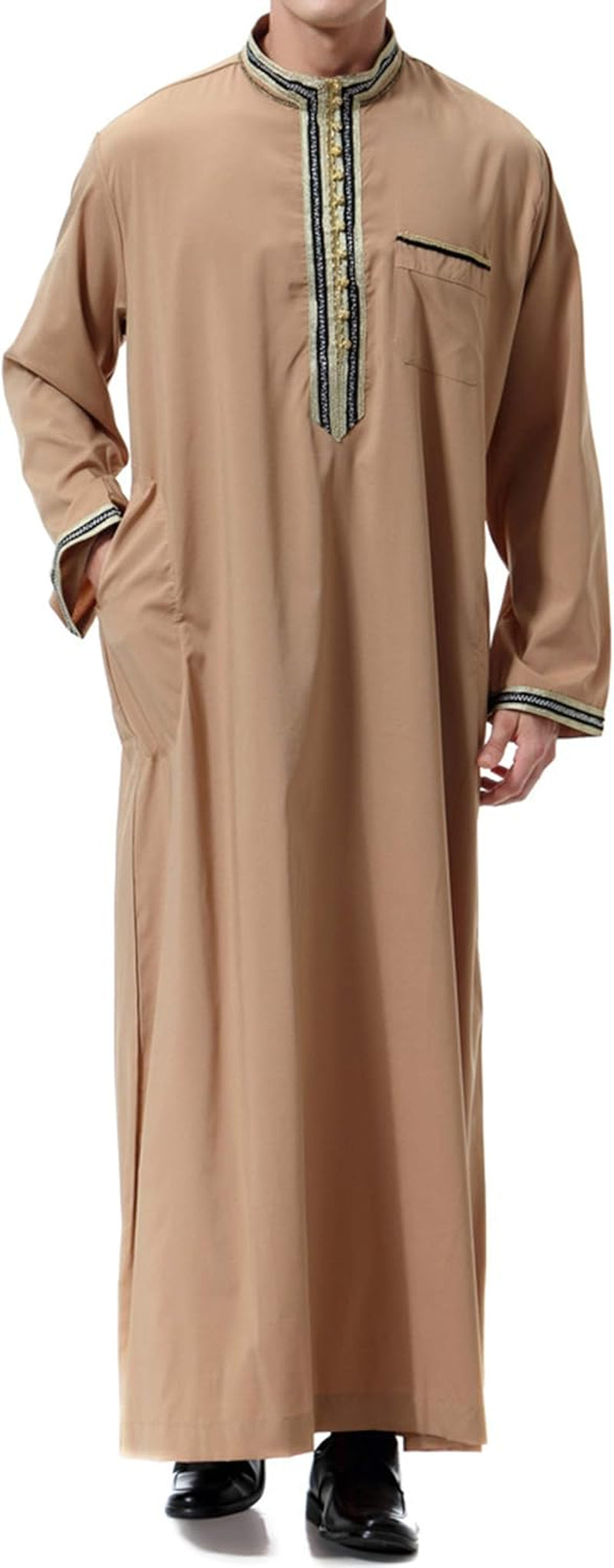 Islamic Mens Clothing Kaftan Maxi-Muslim Male Shirt Long Sleeve Abaya Dubai Cotton…