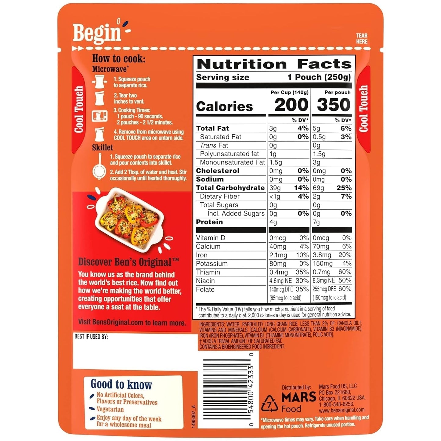 Ready Rice Long Grain White Rice, 8.8 Oz Pouch