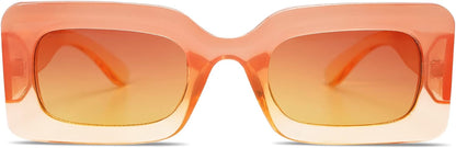 Retro 90S Nude Rectangle Sunglasses Womens Mens Trendy Chunky Glasses