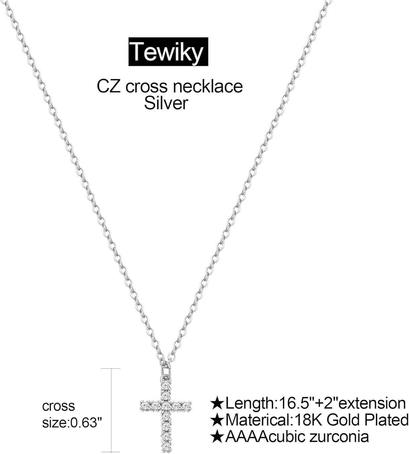 Cross Necklace for Women-Dainty Simple 14K Gold Plated/Sterling Silver Plated Cross Pendant Cute Necklaces Jewelry for Women