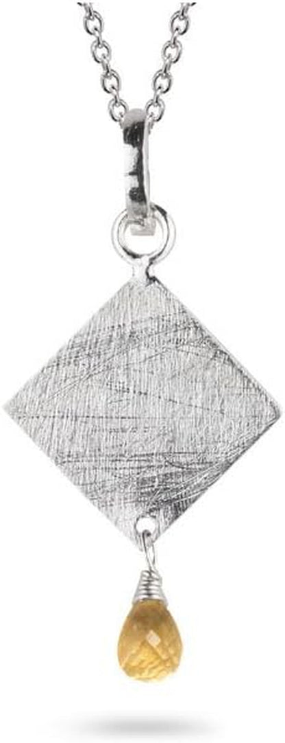 0.75 Cts Citrine Briolette Pendant in Sterling Silver - Valentine'S Day Sale