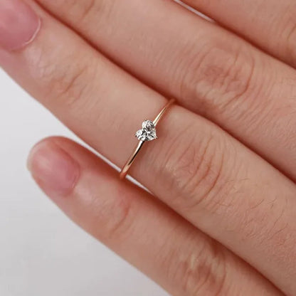 Rings for Women Little Heart Shaped Gold Color Wedding Engagement Dainty Ring Jewellry Zircon Romantic Fashion Jewelry