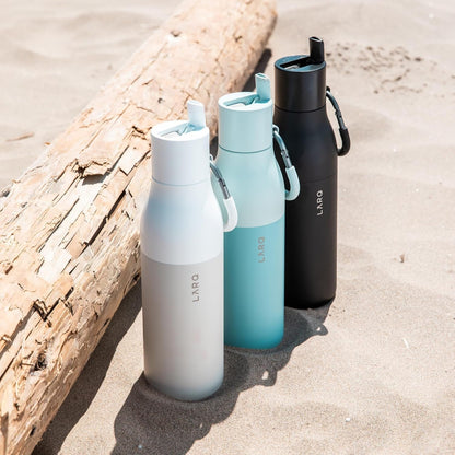 Bottle Flip Top 25 Oz - Insulated Reusable Stainless Steel Water Bottle with Straw | Thermos, BPA Free | for Sports, Gym, and Travel | Keep Drinks Cold for 24 Hours | Obsidian Black