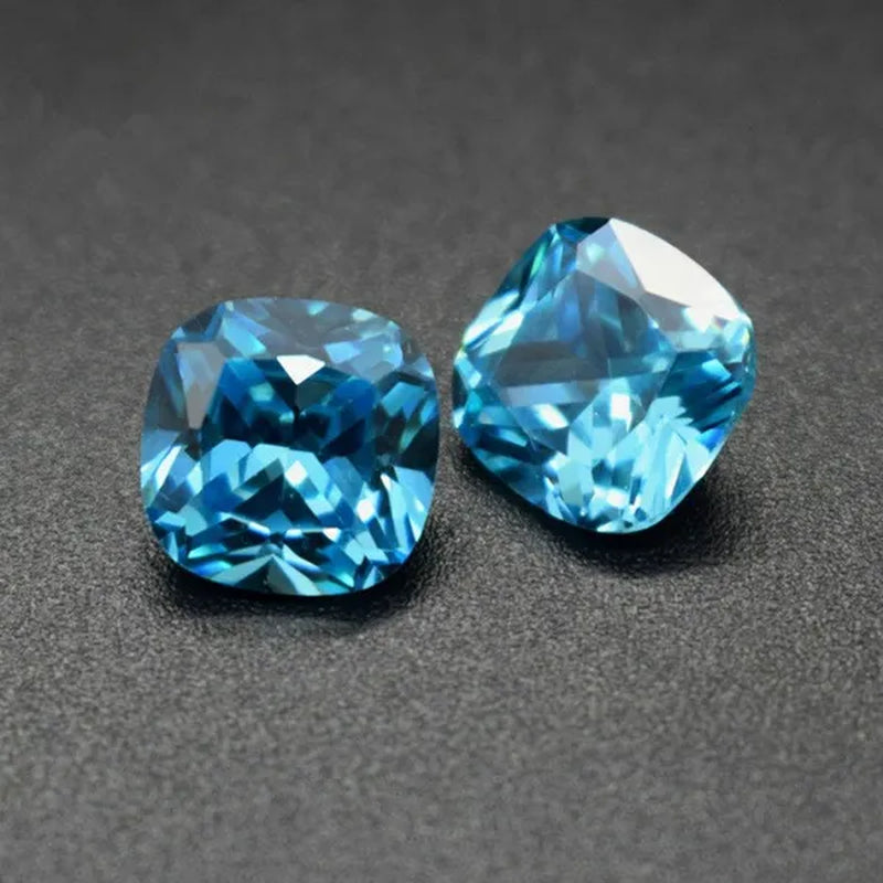 Sea Blue Sapphire 7x7mm 2.39ct Square Cut Shape AAAAA VVS Loose Gemstone