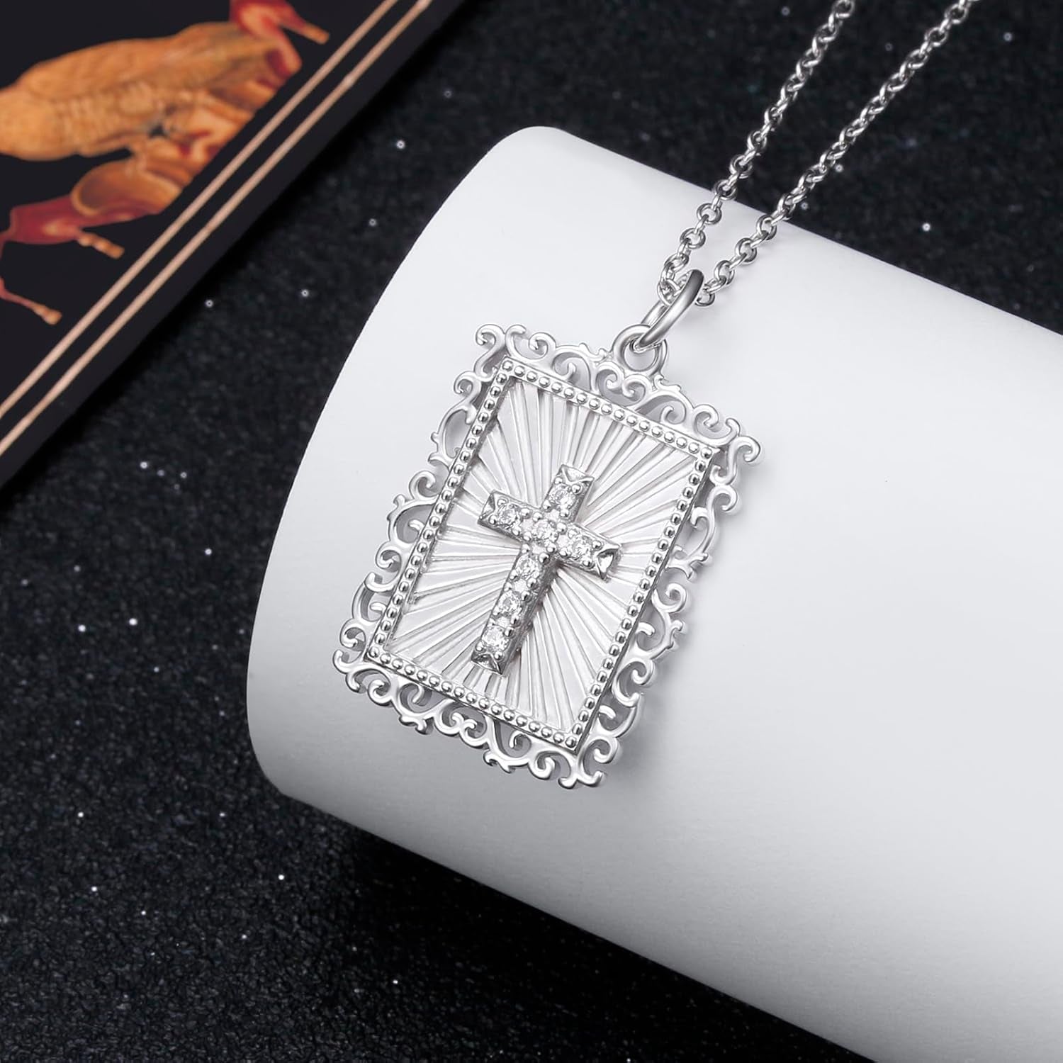 Cross Pendant Necklace for Women S925 Sterling Silver, Trendy Simple Zircon Cross Necklace, Religious Jewelry Gift for Christian Faith, Baptism, First Communion, Birthday, Valentine'S Day - WORLD TIME VISITS