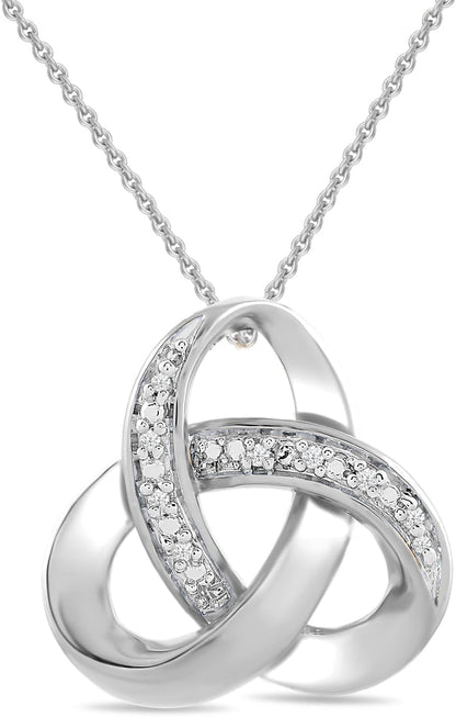 Amazon Essentials Womens 18K Gold over Sterling Silver Diamond Knot Pendant Necklace (Previously )