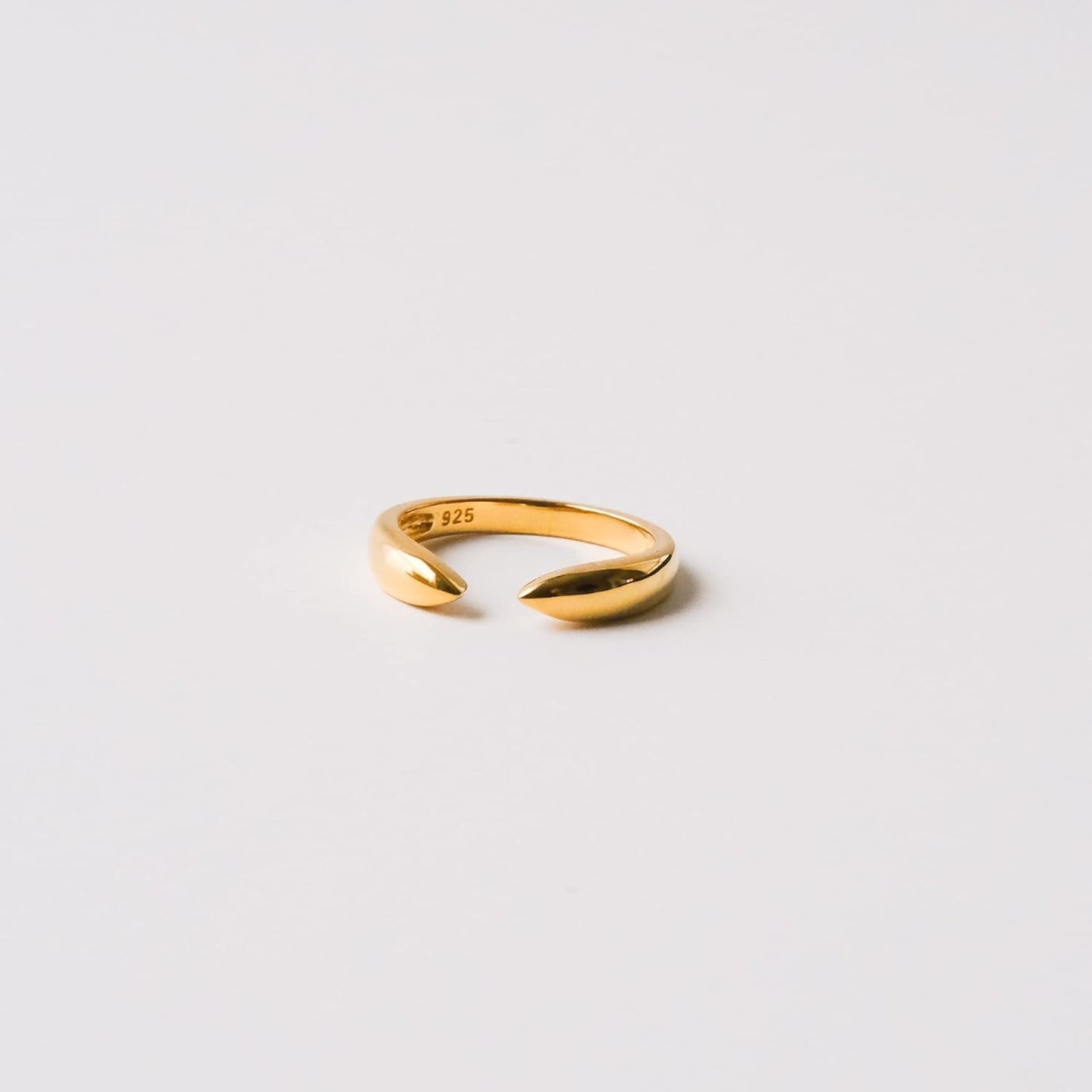18K Gold Plated Sterling Silver Stackable Open Claw Ring Ajustable Wrap Ring | Cuff Stacking Rings