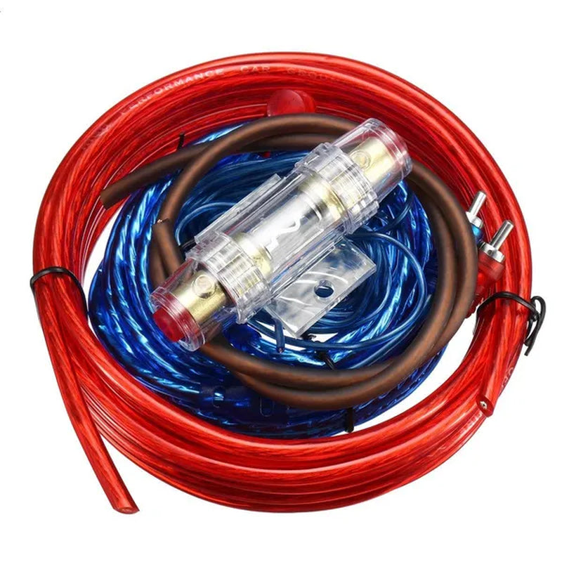 1500W Car Subwoofer Cable 8GA Audio Speakers Wiring Kit 60 AMP Fuse Holder Car Power Amplifier Wiring Kit for Auto Vehicle Parts