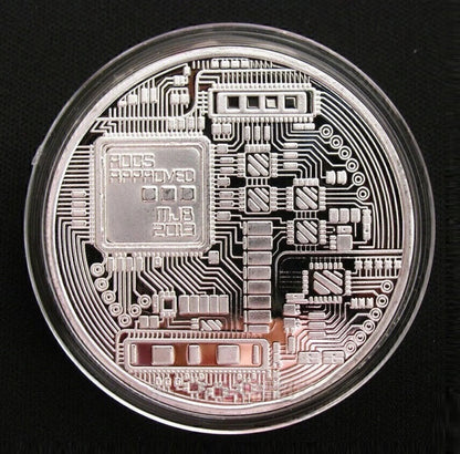 SILVER PLATED Bitcoin Token W/Display Case Master Coins