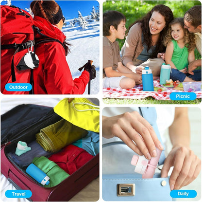 Collapsible Water Bottle, 19Oz Foldable Water Bottle BPA Free Reusable Lightweight Leak-Proof Travel Silicone Water Bottle for Travel, Gym, Hiking, Office, Camping(Blue)