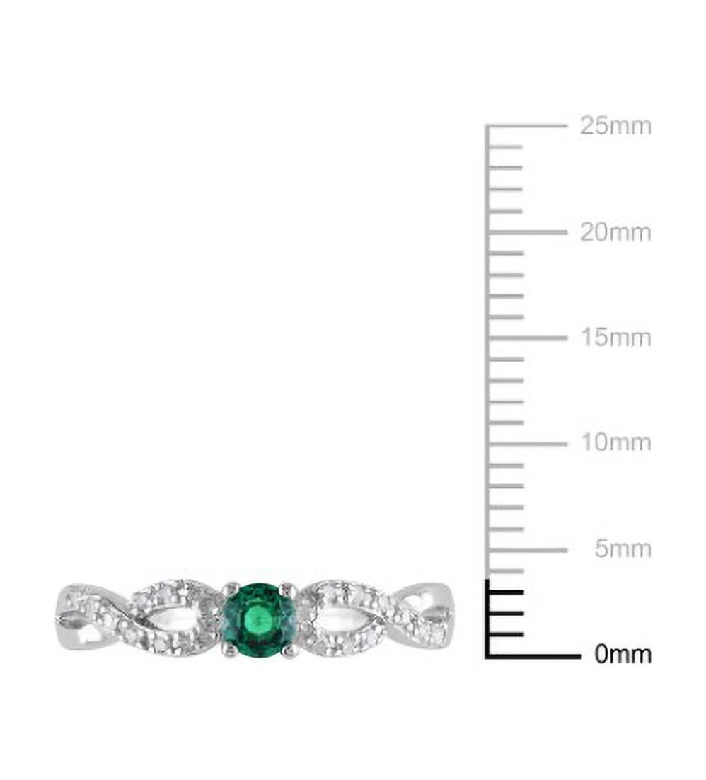 Women'S 1/10 CT Created Emerald 1/10 CT T.W. Diamond Sterling Silver Infinity Symbol Ring