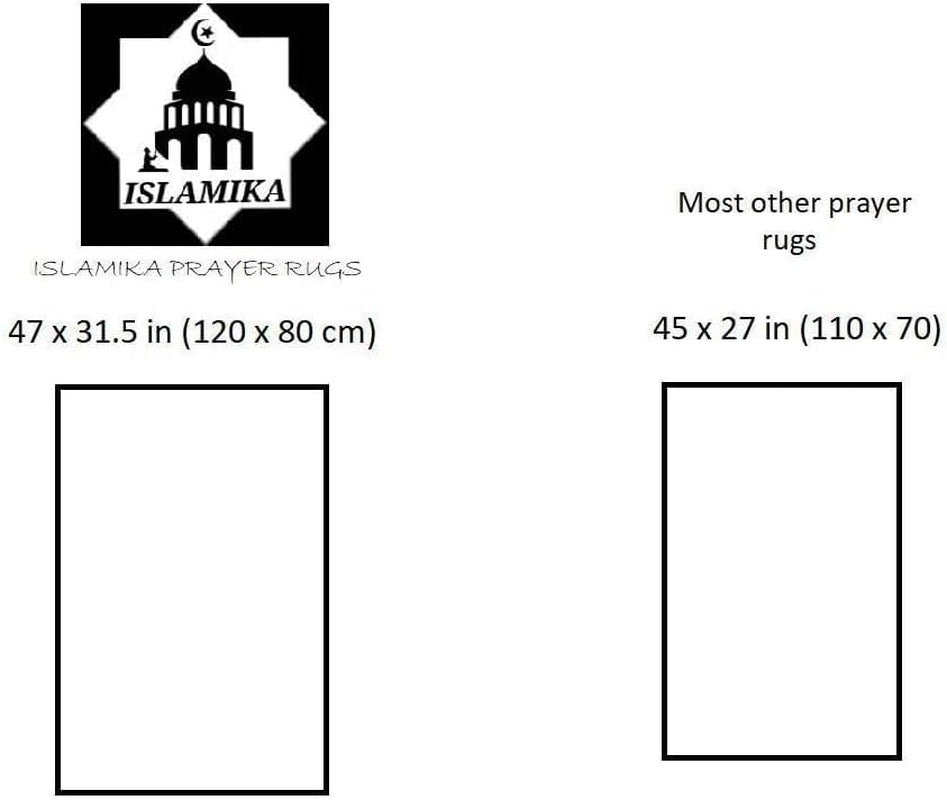 Prayer Rug Muslim Mat Islamic - Padded Very Thick Prayer Rug Sajadah for Men Women with Islam Prayer Beads for Eid Travel Ramadan, Soft and Luxury (Royal Blue)