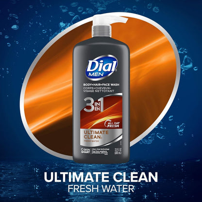 Men 3In1 Body, Hair and Face Wash, Ultimate Clean, 69 Fl Oz (3-23 Fl Oz Bottles)
