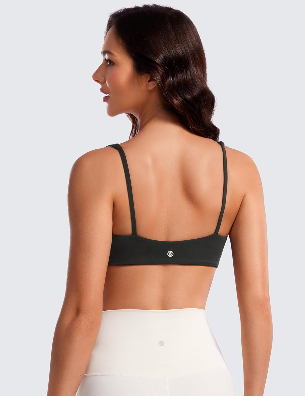 Butterluxe Spaghetti Strap Sports Bras for Women - Square Neck Yoga Wireless Low Coverage Padded Cami Crop Top - WORLD TIME VISITS