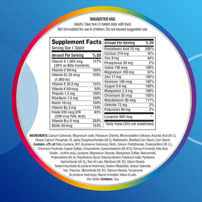 Multivitamin for Men, Multivitamin/Multimineral Supplement with Vitamin D3, B Vitamins and Antioxidants, Gluten Free, Non-Gmo Ingredients - 200 Count