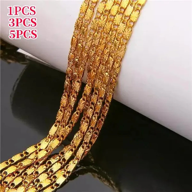 New Fashion Luxury Exquisite Men and Women Fashion Solid  Chain Necklace 2mm Wide and Thin Necklace Bridal Wedding Engagement High Jewelry Size: 16-30 Inches
