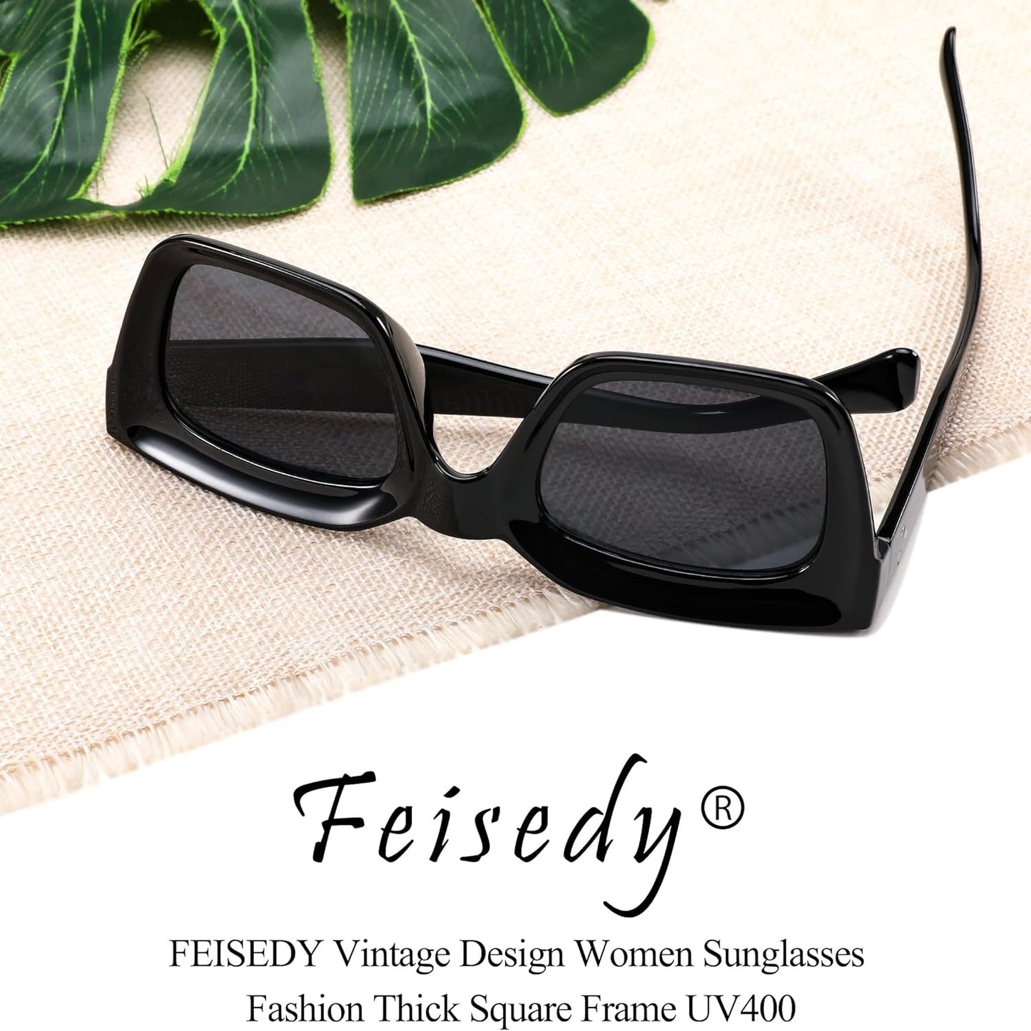 Classic Women Sunglasses Fashion Thick Square Sun Glasses Chunky Frame UV400 B2471