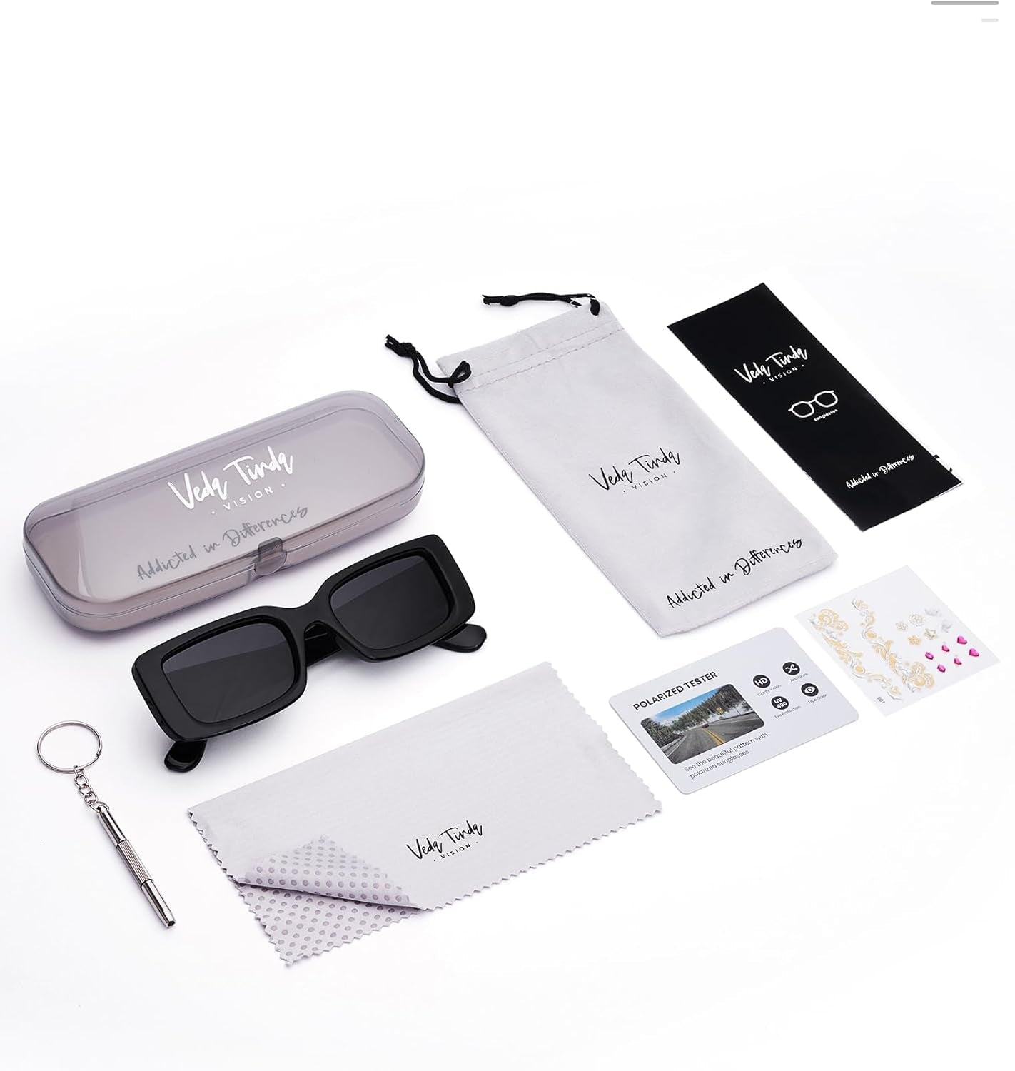 Rectangle Sunglasses Men Tinted Polarized Big Square Retro 90S Vintage Y2K Glasses for Women UV Protection