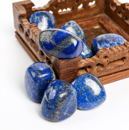 1/2 Lb Tumbled Lapis Lazuli Stones for Wicca, Reiki, and Energy Crystal Healing, Natural Lapis Lazuli from Afghanistan