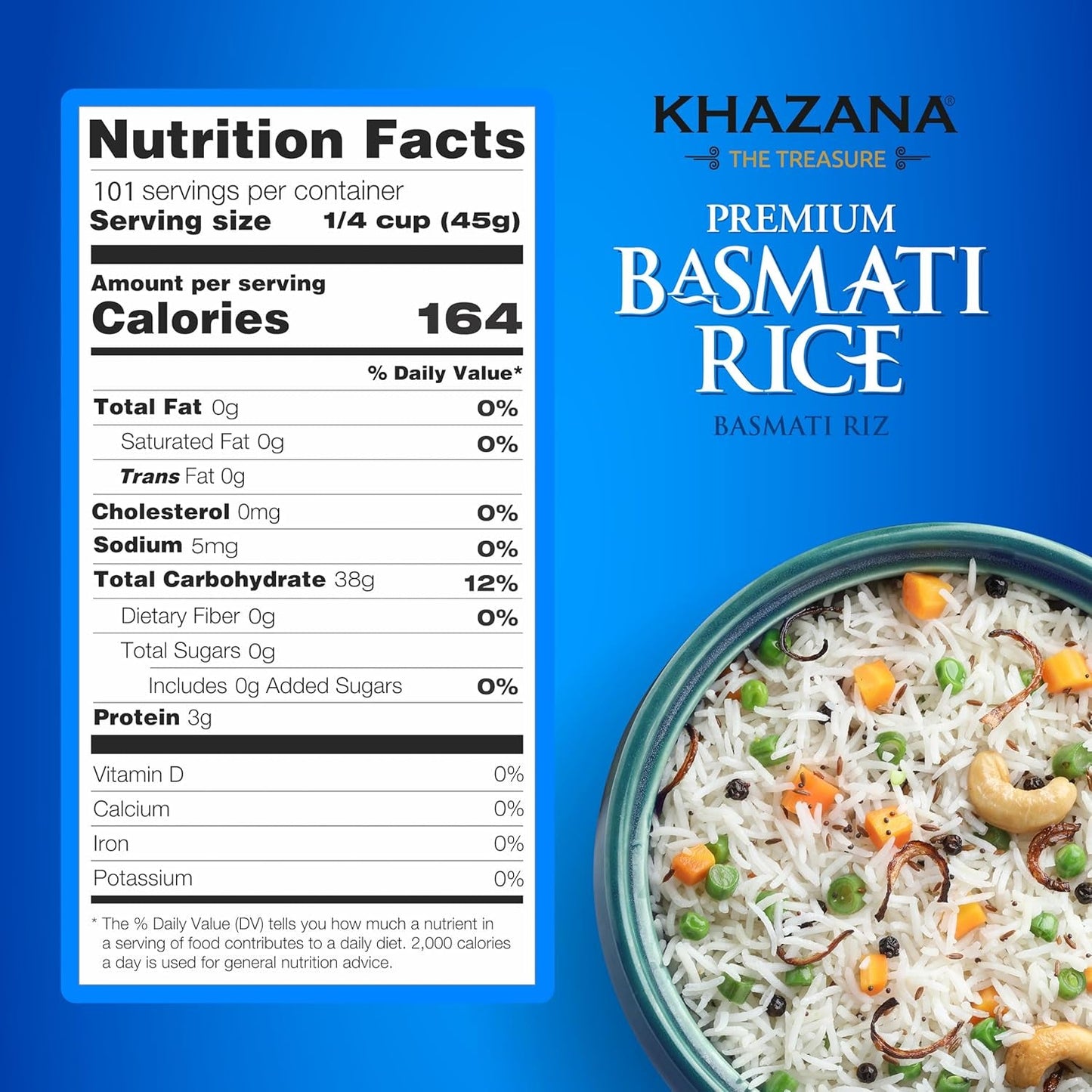 Authentic Premium Basmati Rice - 2Lb Resealable Zipper Bag | Non-Gmo, Gluten-Free, Kosher & Cholesterol-Free | Aromatic & Flavorful Grain from India