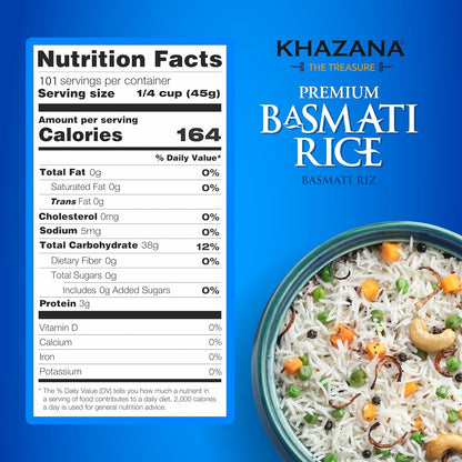 Authentic Premium Basmati Rice - 2Lb Resealable Zipper Bag | Non-Gmo, Gluten-Free, Kosher & Cholesterol-Free | Aromatic & Flavorful Grain from India