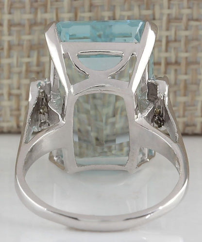 DOCCESTU Vintage Fashion Women 925 Silver Aquamarine Gemstone Ring Engagement Wedding Jewelry Size 5-11