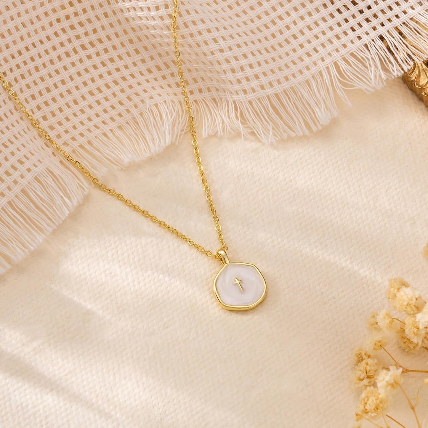 Cross Necklace for Women-Dainty Simple 14K Gold Plated Cross Pendant Cute Necklaces for Women Jewelry