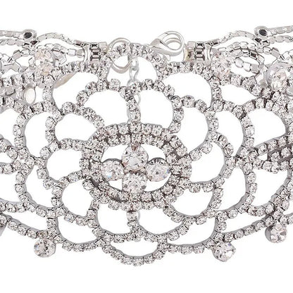 Full Diamond Pendant Necklace Crystal Rhinestone Choker Collar Women Wedding Jewelry