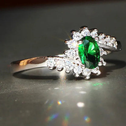 Exquisite Natural Sapphire Gemstones Opal Birthstone Bride Princess Wedding Engagement Strange Ring Size 5 6 7 8 9 10 11