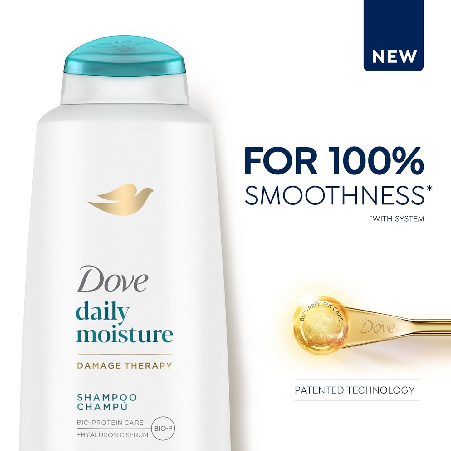 Damage Therapy Shampoo Daily Moisture for Dry Hair Shampoo with Bio-Protein Care 20.4 Fl Oz