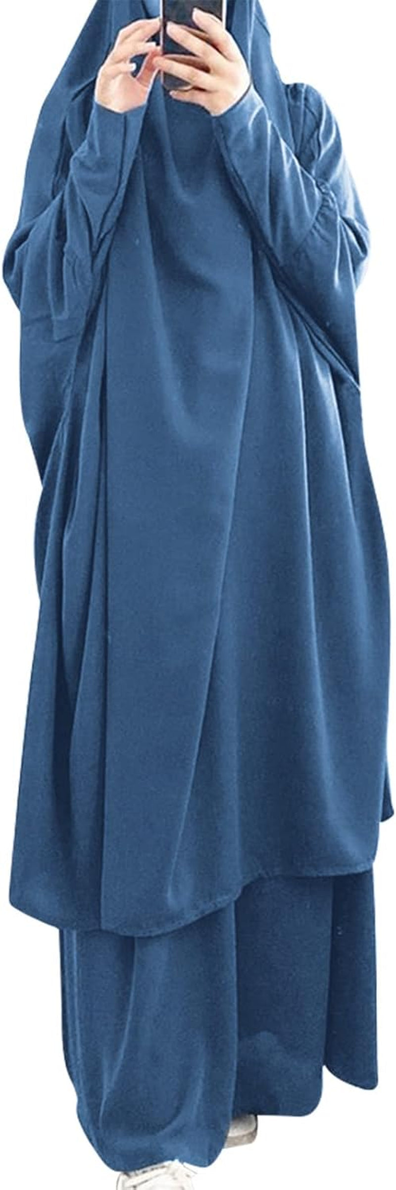 Women'S Muslim Prayer Dress Hijab Scarf Eid Prayer Jilbab Khimar Niqab Burka Abaya Maxi Islamic Arabian Modest Cardi Robe