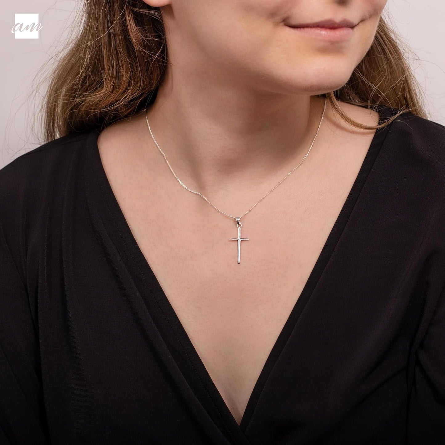 Unisex 925 Sterling Silver Cross Pendant - WORLD TIME VISITS