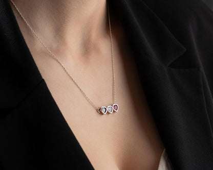 Birthstone Heart Necklace with Birthstone Necklace with Heart Birthstone Necklace Heart Shaped Birthstone Necklace Birthstone Gifts for Mom Gifts