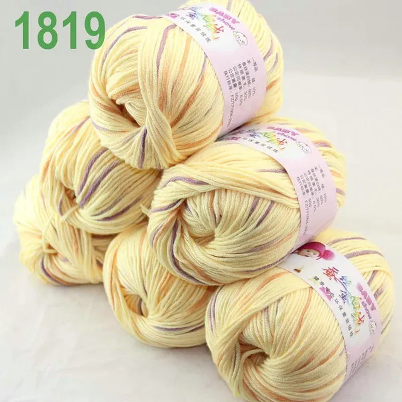 Sale New 300G/882Y Soft Cashmere Silk Wool Hand Knitting Baby Yarn Yellow Purple 1819 - WORLD TIME VISITS