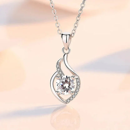Exquisite Zircon Pendant Necklace for Women Bridal Wedding Jewelry Fashion Clavicle Necklace
