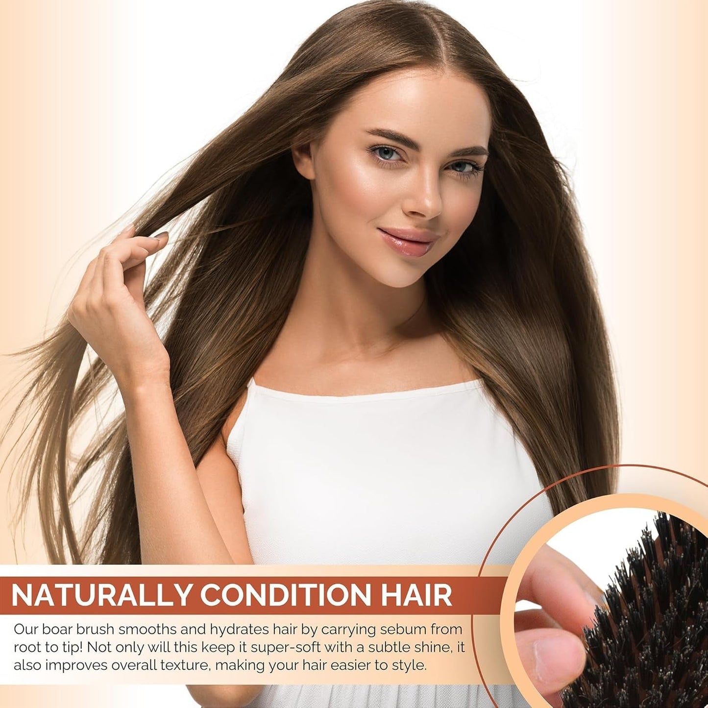 Classic German First Cut 100% Boar Bristle Hair Brush since 1869 - Conditions Hair, Improves Texture, Exfoliates Scalp