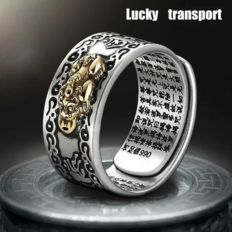 1Pc Jewelry Feng Shui Pixiu Mani Mantra Protection Wealth Ring