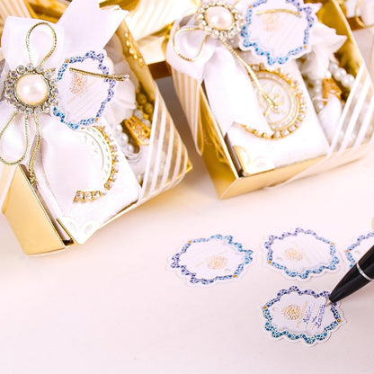 IEF Pack of 6 Wedding Gifts Quran, Eid Gifts, Birthday Gifts for Women, Mothers Day Gifts, Fathers Day Gifts, Anniversary Gift, Islamic Gifts Decorated Velvet Mini Quran Pearl Prayer Beads Set