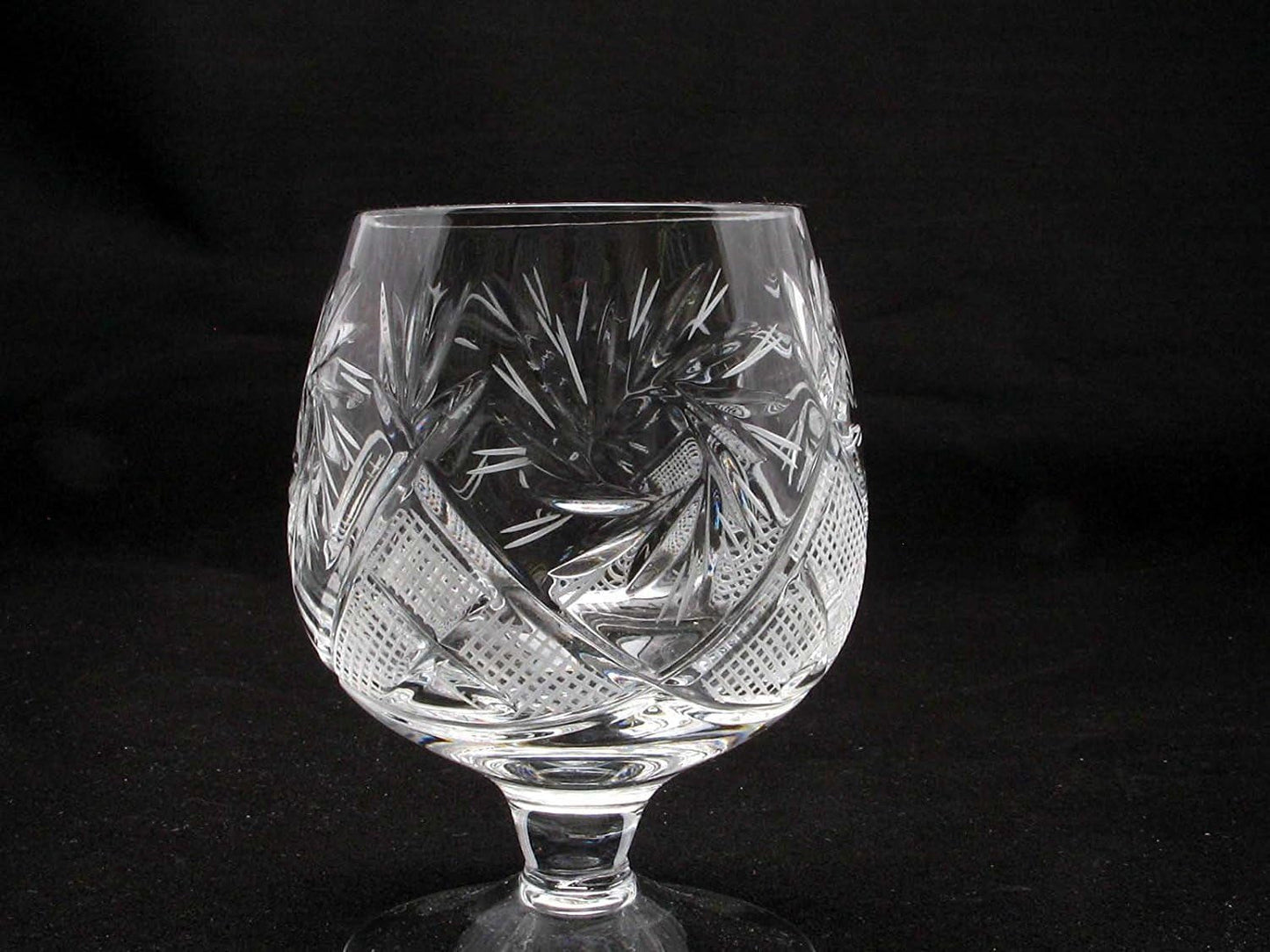 Set of 6 Russian Cut Crystal Cognac/Brandy Snifters Handmade