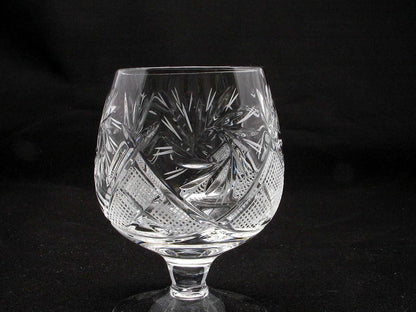 Set of 6 Russian Cut Crystal Cognac/Brandy Snifters Handmade