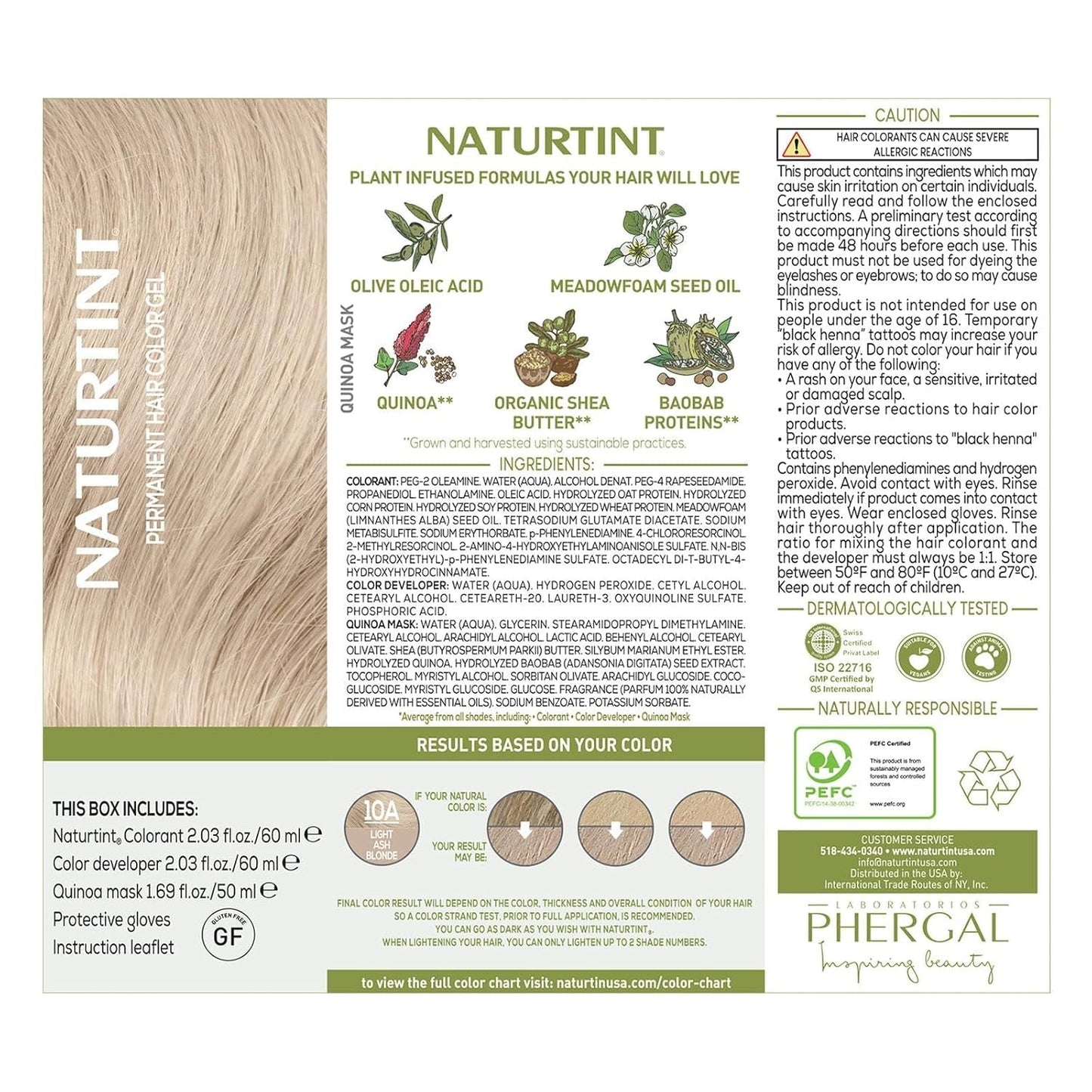 10A Light Ash Blonde Permanent Hair Color (Pack of 1), Ammonia Free, Vegan, Cruelty Free, up to 100% Gray Coverage, Long Lasting Results (Packaging May Vary)