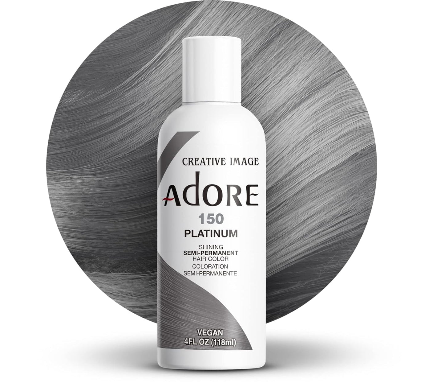 Semi Permanent Hair Color - Vegan and Cruelty-Free Silver Hair Dye - 4 Fl Oz - 150 Platinum (Pack of 1)