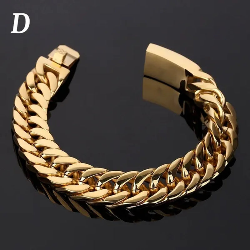 New Men'S Women'S Fashion Diamond Bracelet Gold/925 Silver Plated Bracelet Luxury Bracelet Byzantine Chain Cuban Chain Birthday Holiday Gift (8 Inch)