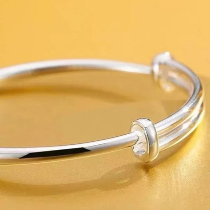 FASHION 925 Sterling Silver Charm Lucky Four-leaf Clover Bracelets Bangles for Women Fashion Party Wedding Jewelry Adjustable Gifts