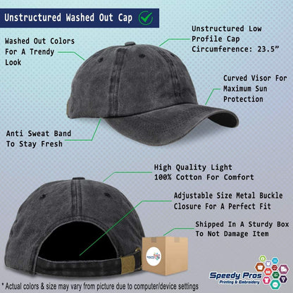 Vintage Washed Hat Russian Orthodox Cross Embroidery Cotton Dad Hats for Men & Women Buckle Closure Black Design Only