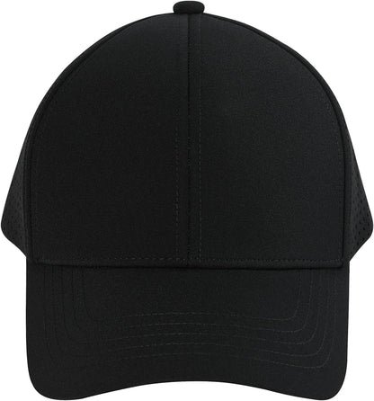 Men Quick Dry Baseball Cap Laser Cut Mesh Ball Curved Brim Snapback Hat