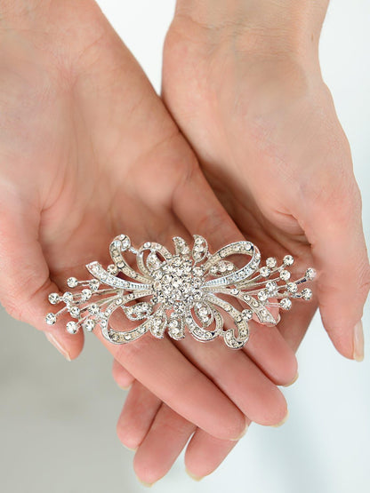 Antique Crystal Bridal Brooch Pin for Weddings, Bridesmaid, Mother of the Bride Jewelry Accessory