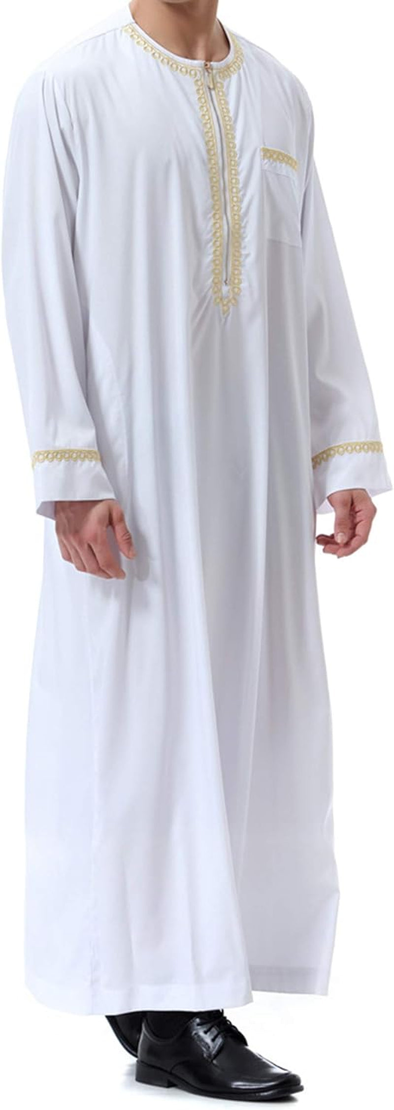 Islamic Mens Clothing Kaftan Maxi-Muslim Male Shirt Long Sleeve Abaya Dubai Cotton…