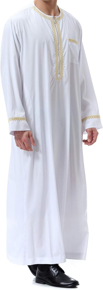 Islamic Mens Clothing Kaftan Maxi-Muslim Male Shirt Long Sleeve Abaya Dubai Cotton…